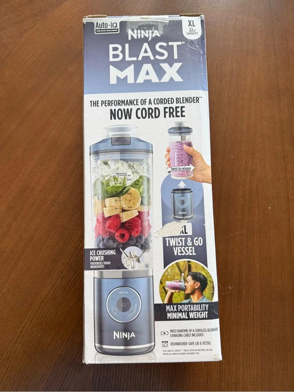 Ninja Blast Max Portable Blender - Blue and Silver